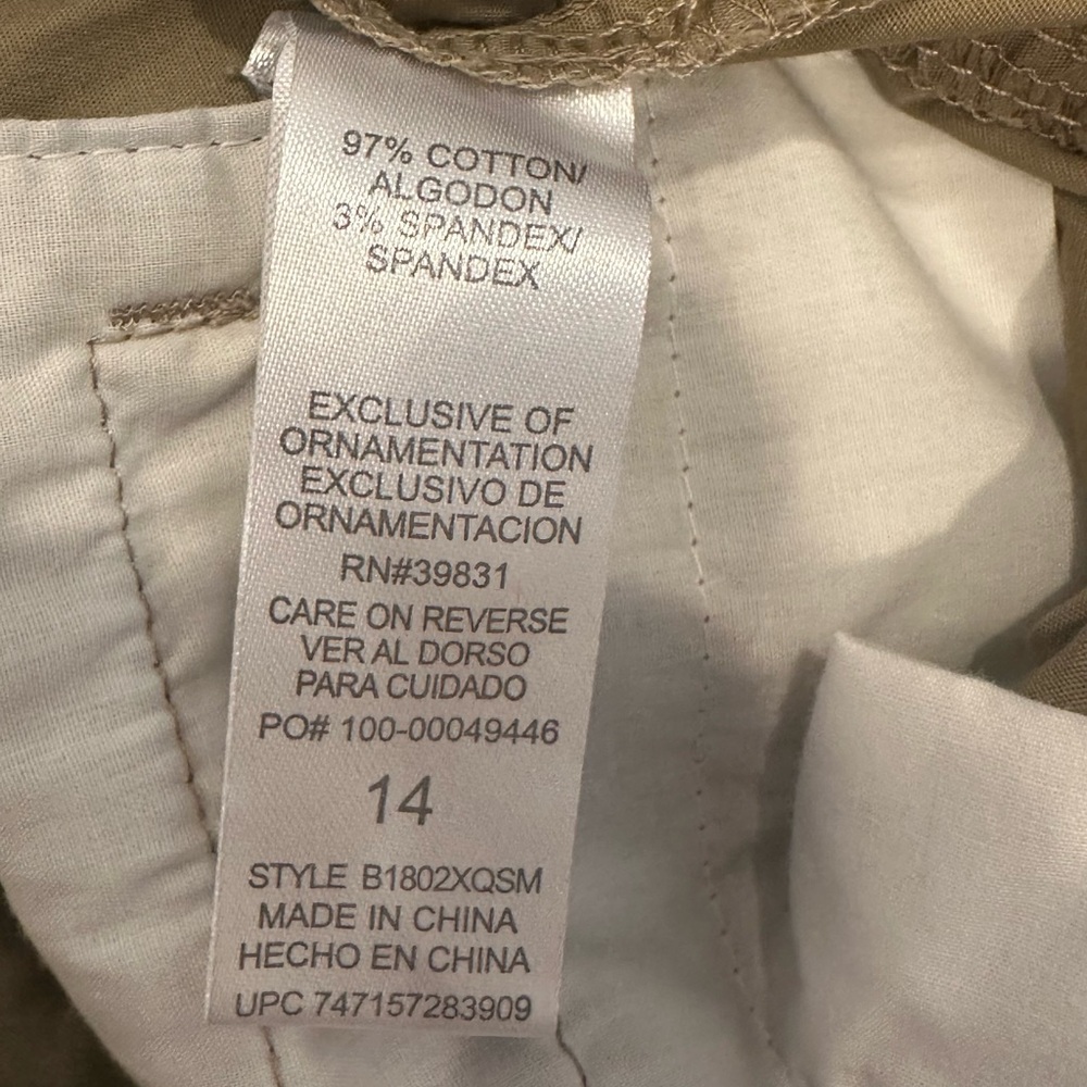 NWT Democracy Cargo Pants Curve Equality Stretch Waist Leg Ties Neutral Sz 14 - Picture 8 of 9